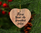 First Year As Grandkid 2024 - Heart Ornament C