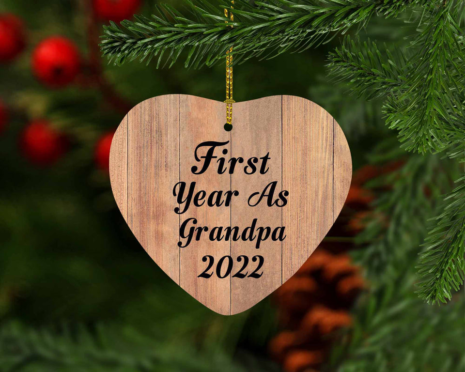 First Year As Grandpa 2022 - Heart Ornament C
