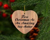 First Christmas As An Amazing Step Mother - Heart Ornament C
