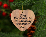 First Christmas As An Amazing Grandfather 2021 - Heart Ornament C