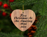 First Christmas As An Amazing Mimi 2024 - Heart Ornament C