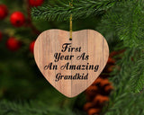 First Year As An Amazing Grandkid - Heart Ornament C