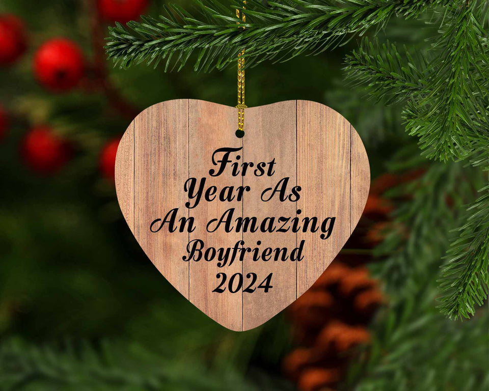 First Year As An Amazing Boyfriend 2024 - Heart Ornament C