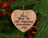 First Year As An Amazing Grandfather 2021 - Heart Ornament C