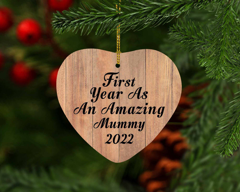 First Year As An Amazing Mummy 2022 - Heart Ornament C