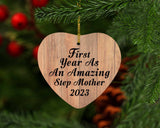 First Year As An Amazing Step Mother 2023 - Heart Ornament C