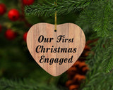 Our First Christmas Engaged - Heart Ornament C