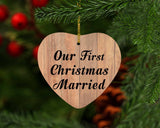 Our First Christmas Married - Heart Ornament C