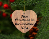 First Christmas In Our New Home 2024 - Heart Ornament C