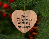 First Christmas With My Grandpa - Heart Ornament C