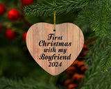 First Christmas With My Boyfriend 2024 - Heart Ornament C