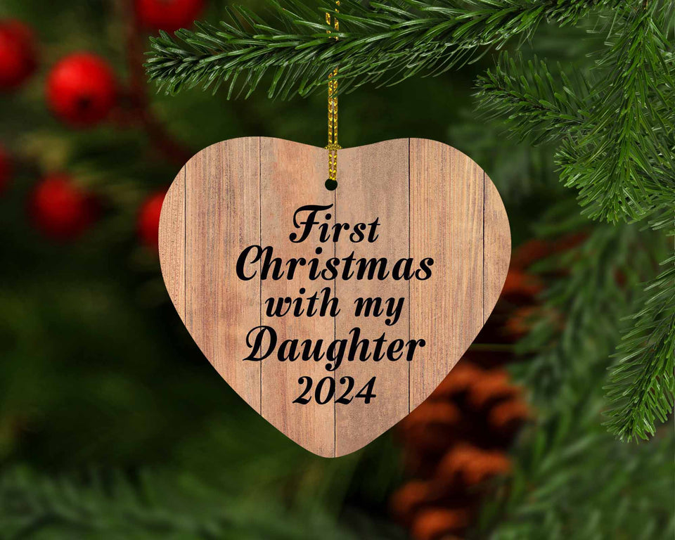 First Christmas With My Daughter 2024 - Heart Ornament C