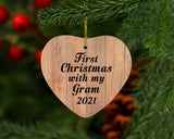 First Christmas With My Gram 2021 - Heart Ornament C