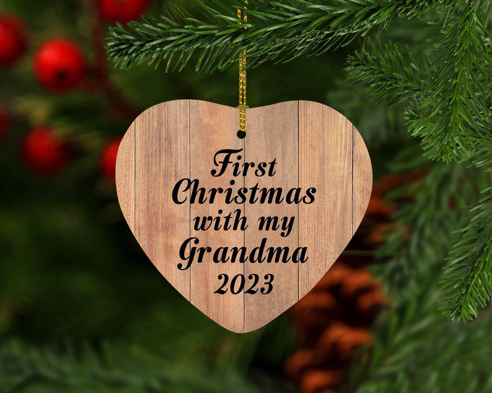 First Christmas With My Grandma 2023 - Heart Ornament C