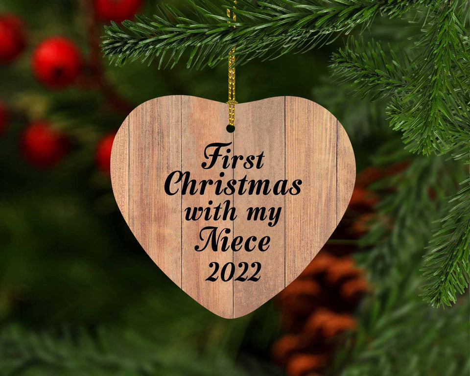 First Christmas With My Niece 2022 - Heart Ornament C