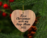 First Christmas With My Step Mum 2022 - Heart Ornament C