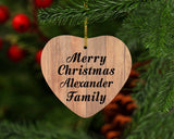 Merry Christmas Alexander Family - Heart Ornament C