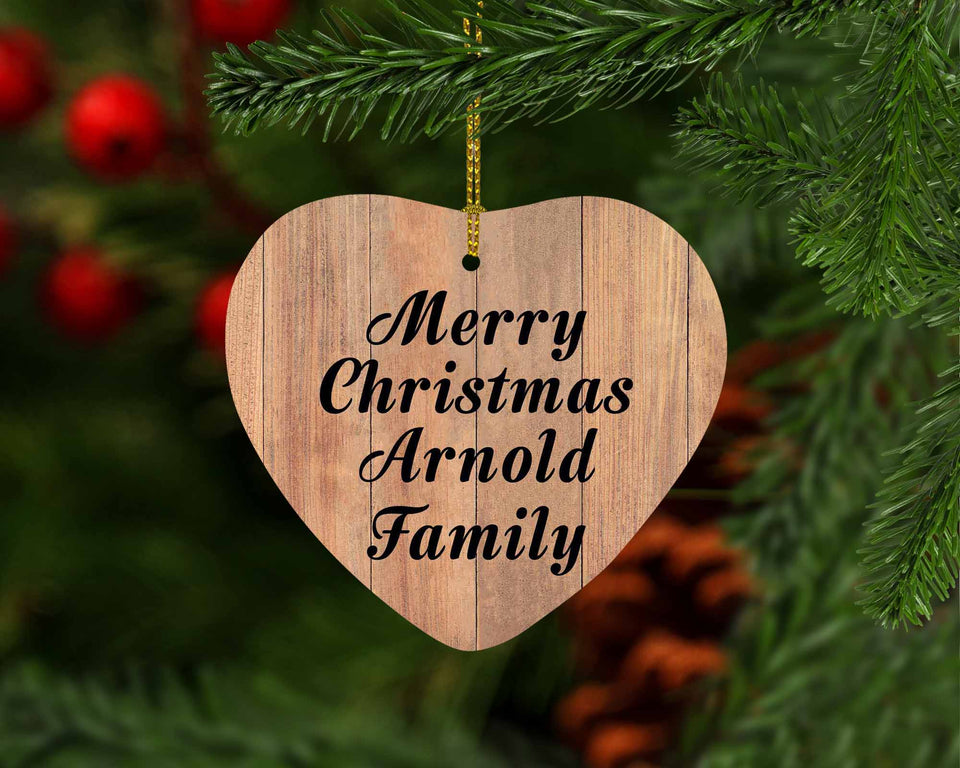 Merry Christmas Arnold Family - Heart Ornament C