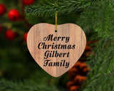 Merry Christmas Gilbert Family - Heart Ornament C