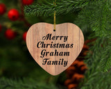 Merry Christmas Graham Family - Heart Ornament C