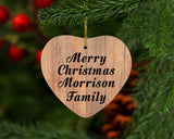 Merry Christmas Morrison Family - Heart Ornament C