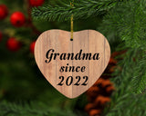 Grandma Since 2022 - Heart Ornament C
