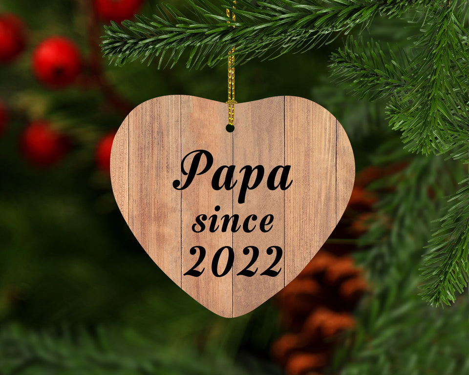 Papa Since 2022 - Heart Ornament C