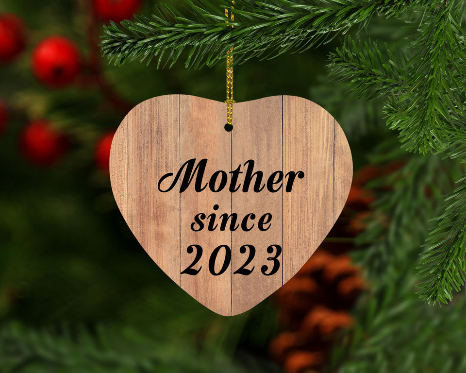 Mother Since 2023 - Heart Ornament C
