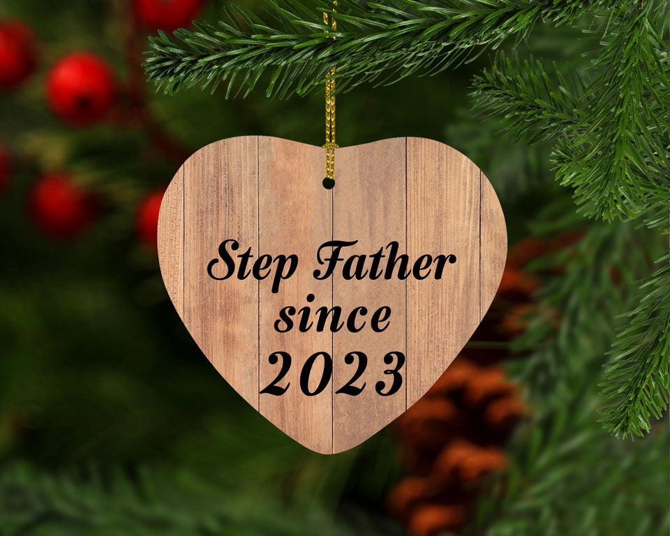 Step Father Since 2023 - Heart Ornament C