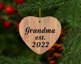 Grandma Established EST. 2022 - Heart Ornament C