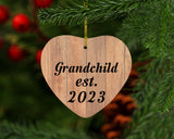 Grandchild Established EST. 2023 - Heart Ornament C