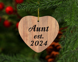 Aunt Established EST. 2024 - Heart Ornament C