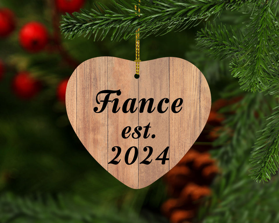 Fiance Established EST. 2024 - Heart Ornament C