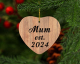 Mum Established EST. 2024 - Heart Ornament C