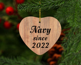 Navy Since 2022 - Heart Ornament C
