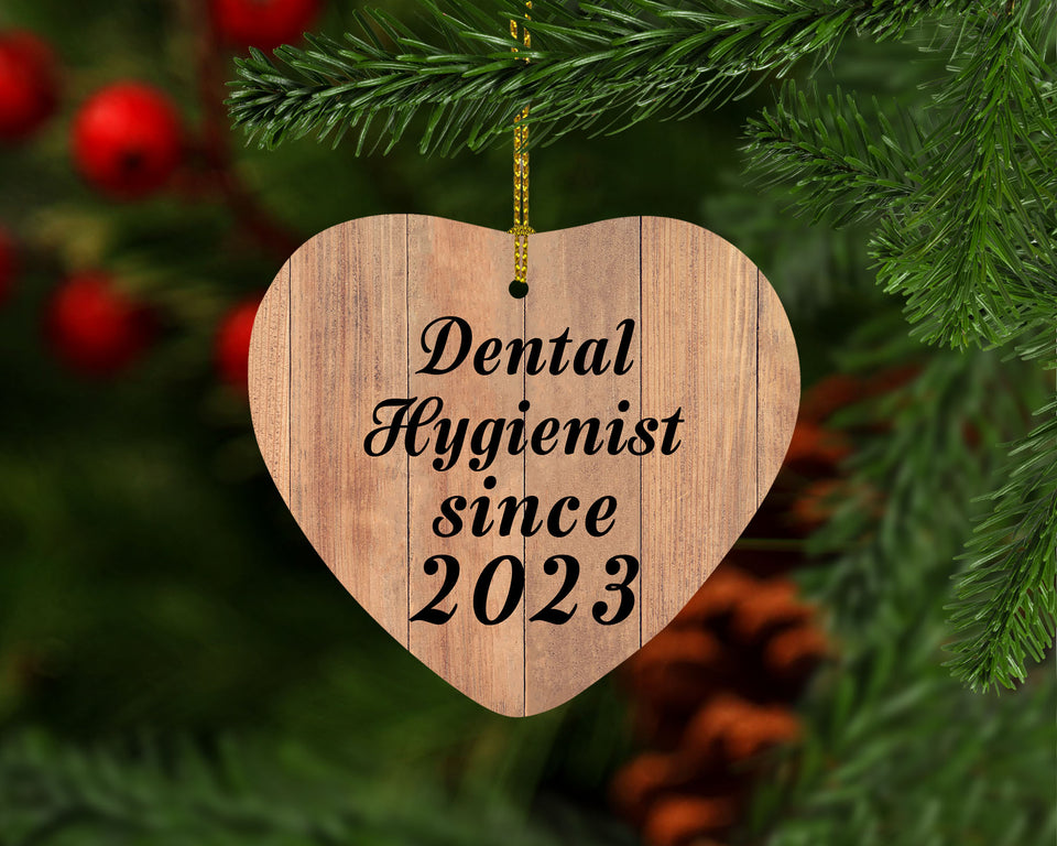 Dental Hygienist Since 2023 - Heart Ornament C