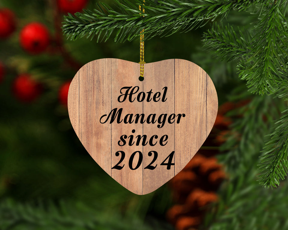 Hotel Manager Since 2024 - Heart Ornament C