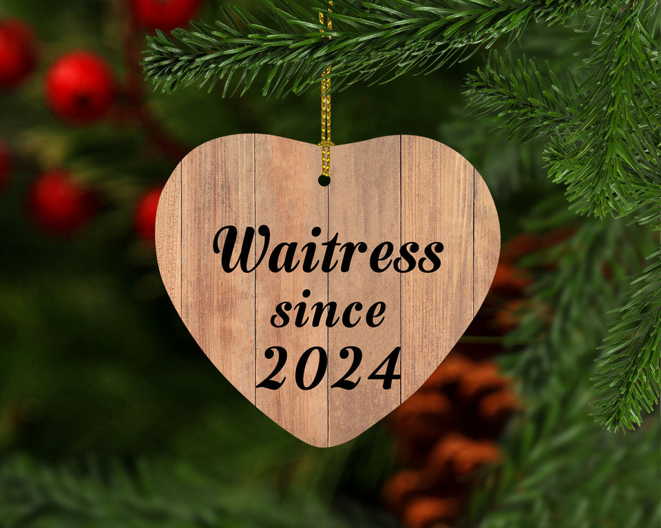 Waitress Since 2024 - Heart Ornament C