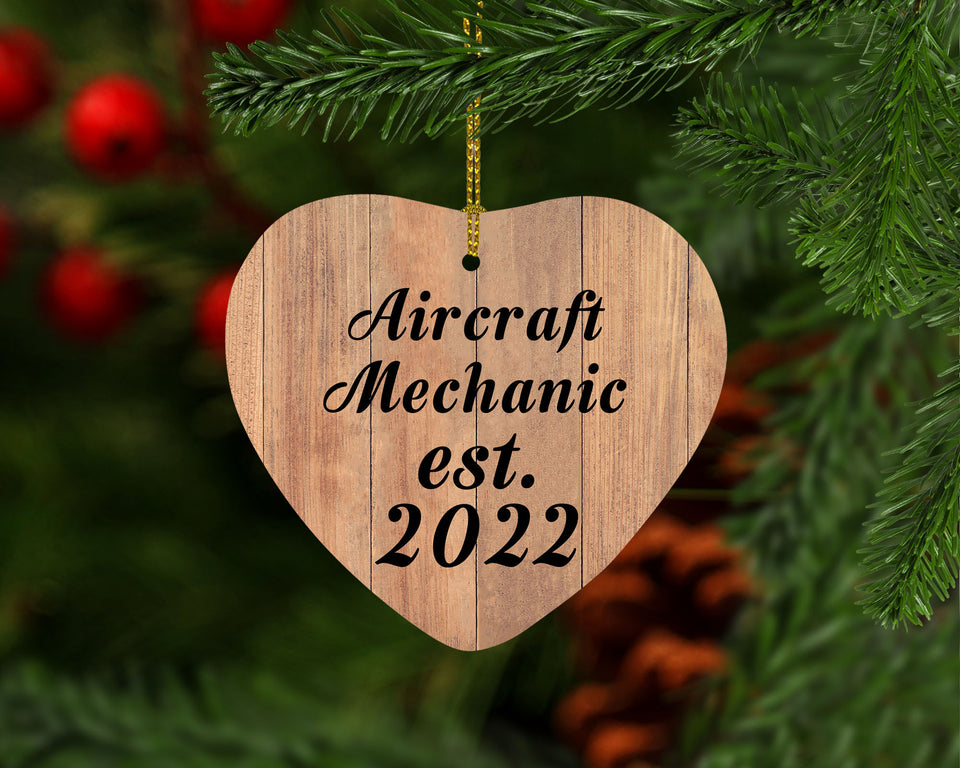 Aircraft Mechanic Established Est. 2022 - Heart Ornament C