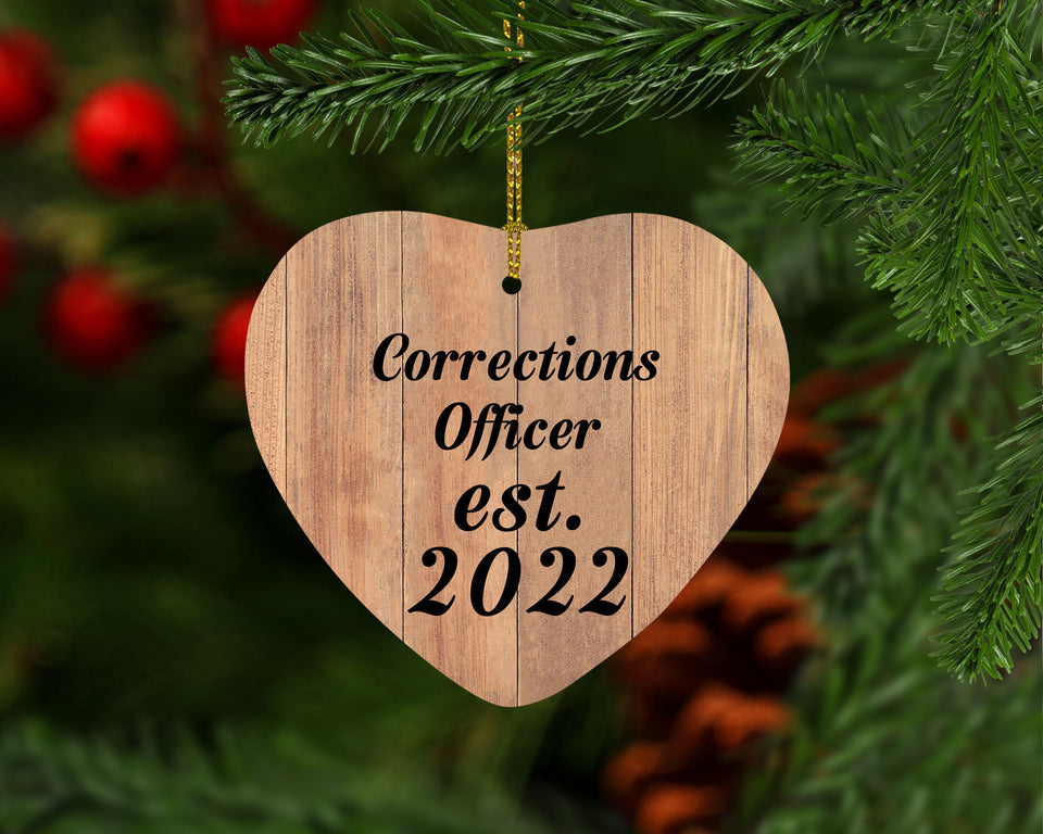 Corrections Officer Established Est. 2022 - Heart Ornament C