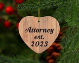 Attorney Established Est. 2023 - Heart Ornament C
