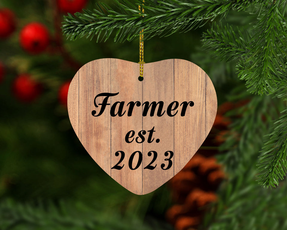 Farmer Established Est. 2023 - Heart Ornament C