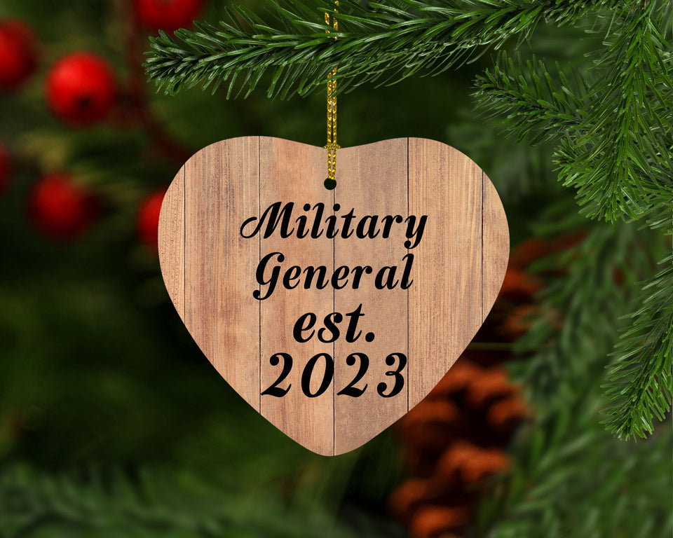 Military General Established Est. 2023 - Heart Ornament C
