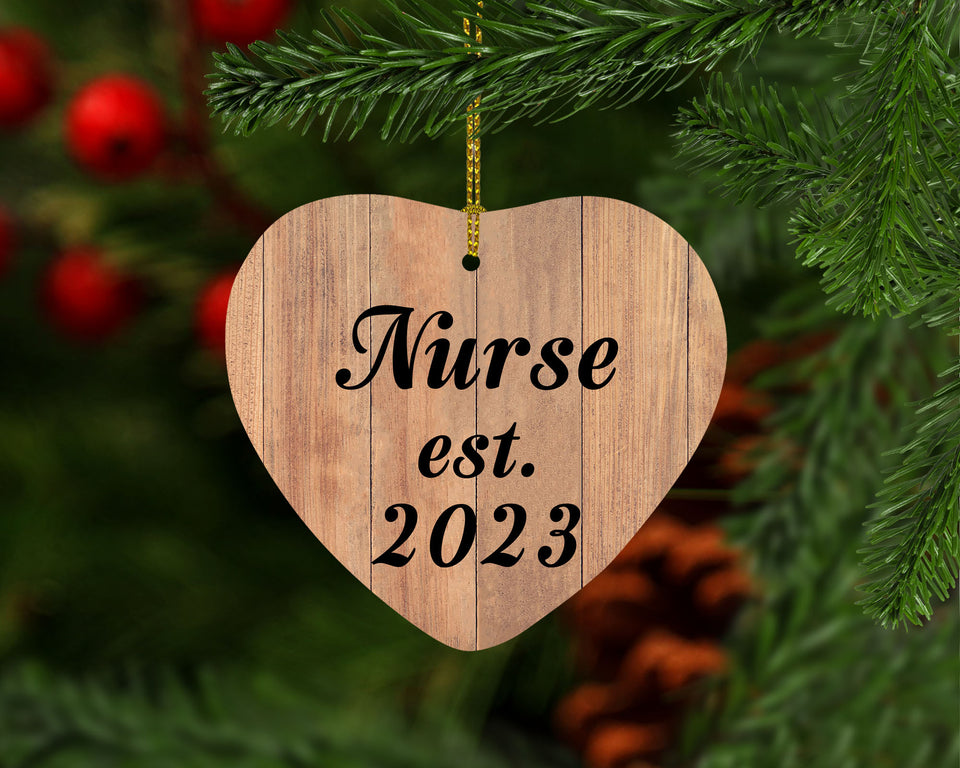 Nurse Established Est. 2023 - Heart Ornament C