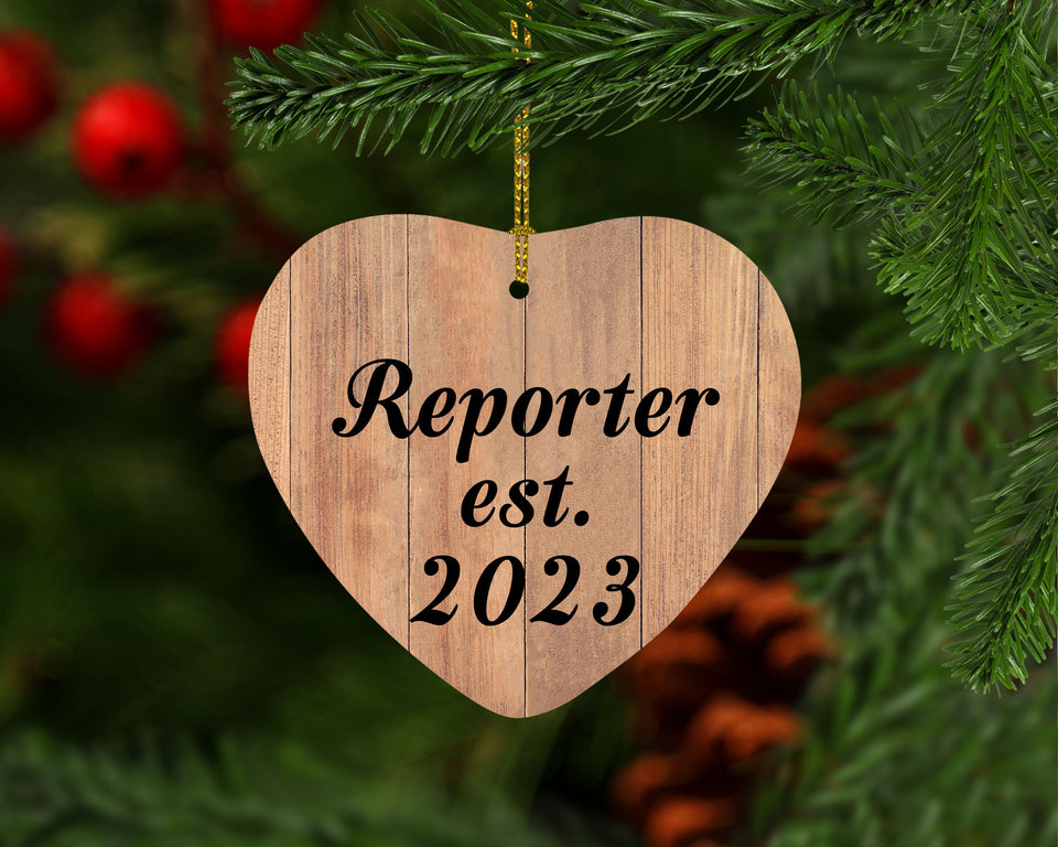 Reporter Established Est. 2023 - Heart Ornament C