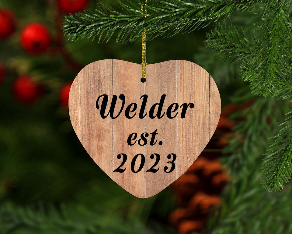 Welder Established Est. 2023 - Heart Ornament C