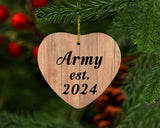 Army Established Est. 2024 - Heart Ornament C