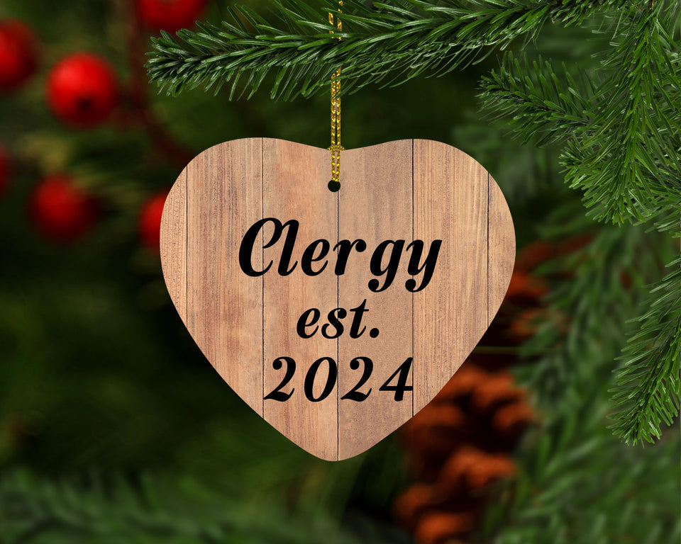 Clergy Established Est. 2024 - Heart Ornament C