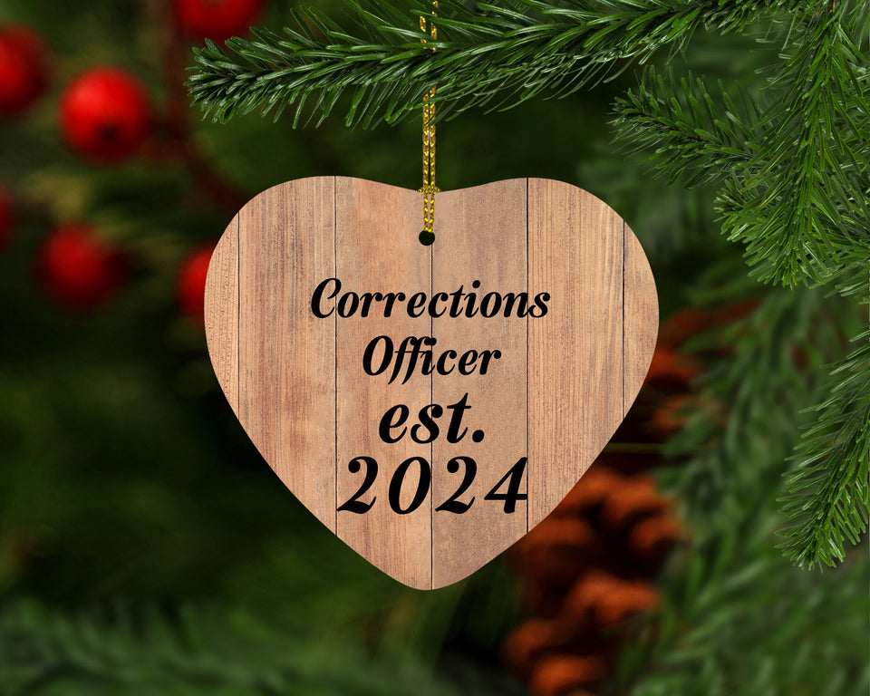 Corrections Officer Established Est. 2024 - Heart Ornament C