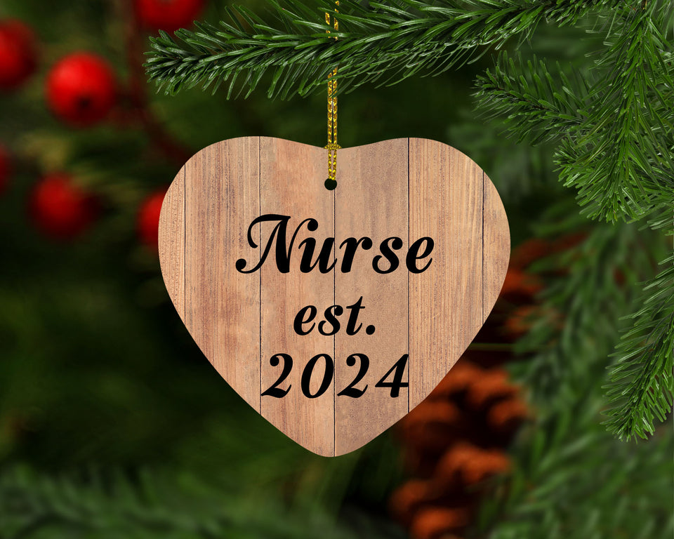 Nurse Established Est. 2024 - Heart Ornament C